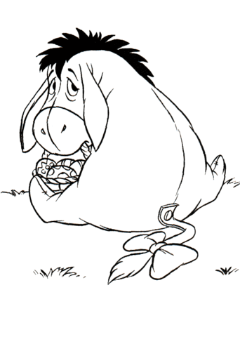 Easter Eeyore Coloring Page